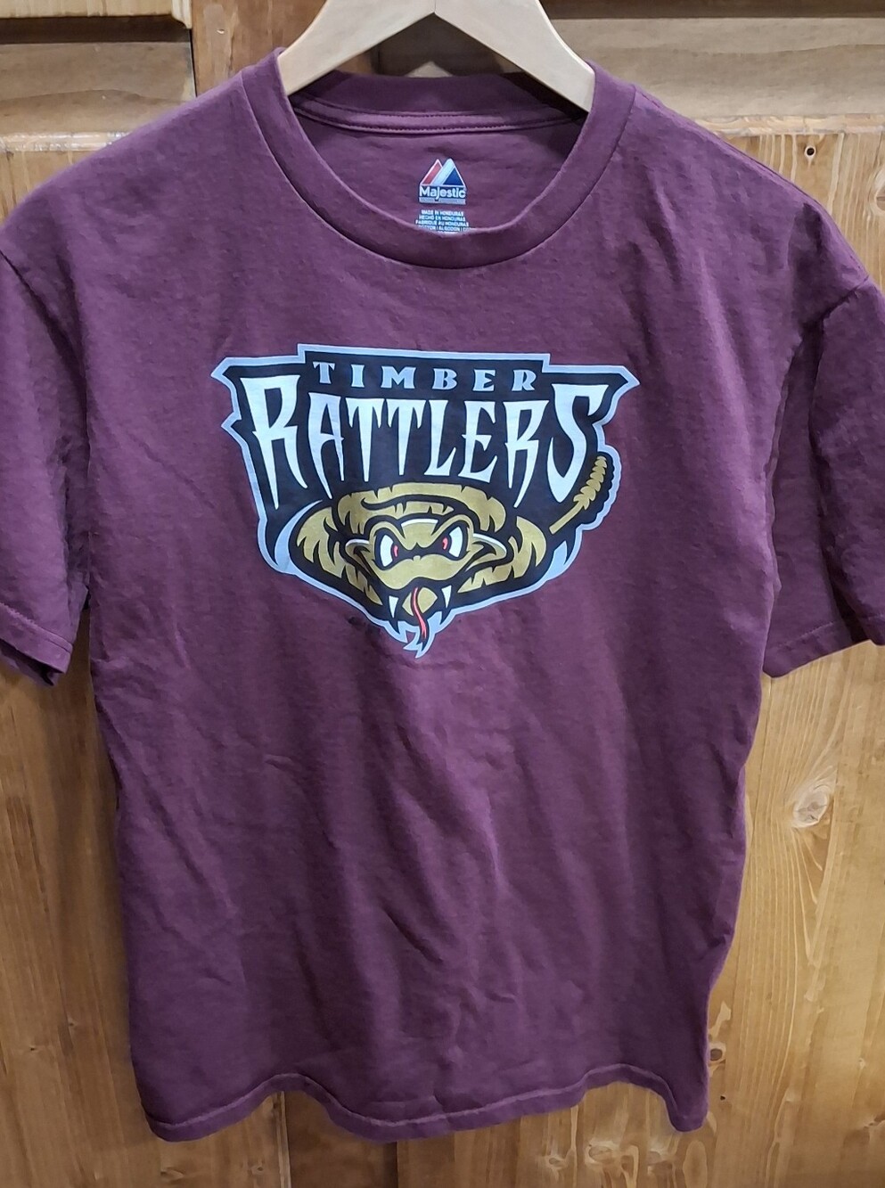 Majestic Burgundy Timber Rattlers Logo Tee MILB Minor League Baseball